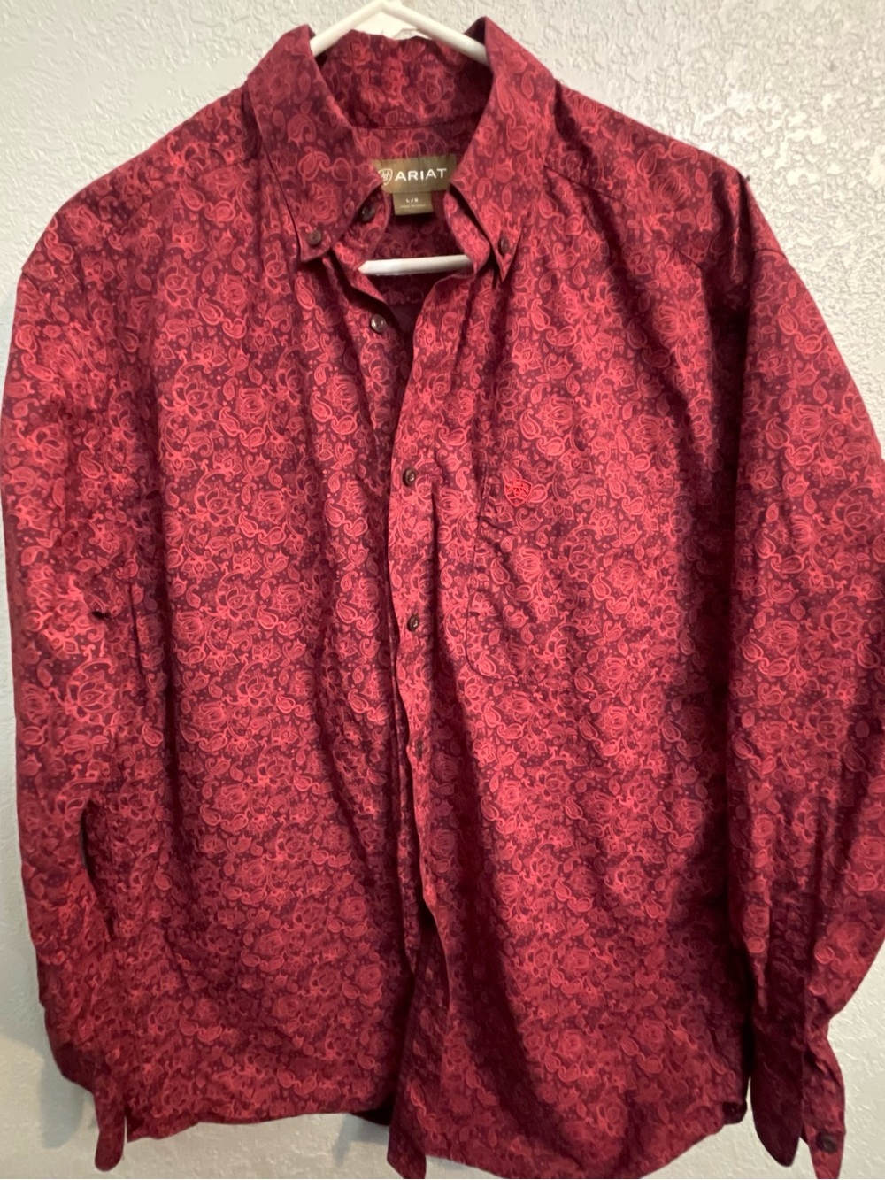 Ariat Men's Red Paisley Dress Shirt